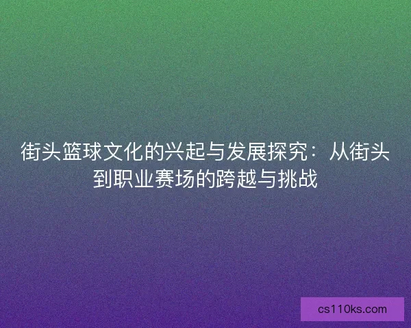 街头篮球文化的兴起与发展探究:从街头到职业赛场的跨越与挑战 街头篮球文化的兴起与发展探究:从街头到职业赛场的跨越与挑战