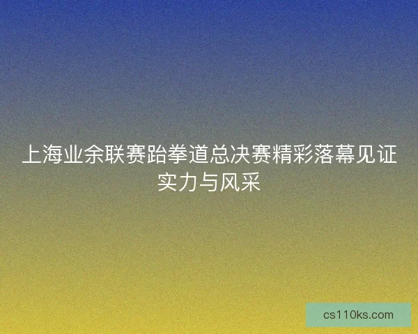 上海业余联赛跆拳道总决赛精彩落幕见证实力与风采