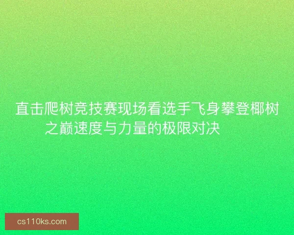 直击爬树竞技赛现场看选手飞身攀登椰树之巅速度与力量的极限对决🌴🏆